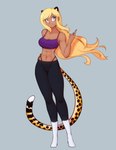 4_ears abs blonde_hair blue_eyes bottomwear clothing female gesture hair hand_gesture light_body light_skin long_hair multi_ear muscular muscular_female muscular_humanoid navel pants pointing pointing_up solo tan_body tan_skin thong_straps scorpdk mihari animal_humanoid cat_humanoid cheetah cheetah_humanoid felid felid_humanoid feline feline_humanoid humanoid mammal mammal_humanoid absurd_res digital_media_(artwork) hi_res shaded