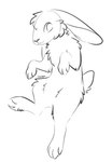 ambiguous_gender anthro featureless_crotch floppy_ears fur lop_ears paws scut_tail semi-anthro short_tail smile solo tail cloudpie conditional_dnp domestic_rabbit lagomorph leporid lop_rabbit mammal oryctolagus rabbit 2022 clip_studio_paint_(artwork) digital_drawing_(artwork) digital_media_(artwork) full-length_portrait hi_res monochrome portrait sketch