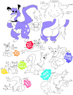 4_fingers 8_nipples ambiguous_gender anthro belly blue_body blue_fart_cloud blue_fur butt collar digitigrade directional_arrow ear_piercing ear_tag eye_markings fart fart_cloud fart_fetish fingers floating_ears fur gloves_(marking) green_fart_cloud leg_markings lidded_eyes lying markings multi_nipple multiple_poses nipples notched_ear on_back on_front orange_fart_cloud pear-shaped_figure piercing pink_fart_cloud pose raised_leg raised_tail red_fart_cloud socks_(marking) solo spiked_collar spikes spots tail tail_tuft text tuft white_belly white_spots white_tail_tuft white_underside wide_hips yellow_fart_cloud kibblekritterz kibble_(kibblekritterz) english_text hi_res model_sheet