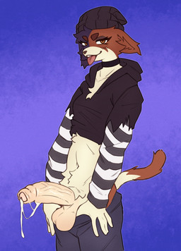 anthro balls beanie bodily_fluids bottomwear bottomwear_down brown_eyes clothed clothing cropped_hoodie cum cum_string dipstick_tail erection foreskin genital_fluids genitals hat headgear headwear humanoid_genitalia humanoid_penis looking_at_viewer male markings navel pants pants_down partially_clothed pattern_clothing penis solo striped_clothing stripes tail tail_markings tongue tongue_out vein veiny_penis dayteghoul epic_games fortnite meow_skulls domestic_cat felid feline felis mammal 2024 digital_drawing_(artwork) digital_media_(artwork) hi_res portrait three-quarter_portrait