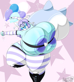 anthro areola armwear balloon big_breasts big_butt blue_body blue_fur boots breasts butt cleavage clothed clothing clown female footwear fur hair huge_breasts huge_butt hyper hyper_breasts inflatable legwear looking_at_viewer male pink_background purple_hair shoes simple_background slightly_chubby slightly_chubby_female smile smiling_at_viewer solo thick_thighs thigh_highs masterj291 nintendo pokemon gabe_(dreamingneonblack) eeveelution generation_4_pokemon generation_6_pokemon hybrid pachirisu pokemon_(species) sylveon 2026 digital_media_(artwork) hi_res busty_boy_(lore) male_(lore)