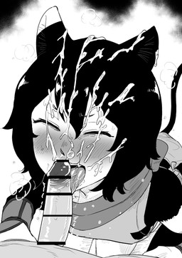 after_orgasm armor bangs biped blush blush_lines bodily_fluids bottomwear breastplate breasts breath bubble censor_bar censored_genitalia censored_penis clothed clothed_female clothed_humanoid clothed_sex clothing cum cum_bubble cum_in_hair cum_in_mouth cum_inside cum_on_ear cum_on_eye cum_on_face duo erection eyebrows eyelashes eyes_closed faceless_character faceless_human faceless_male fellatio female female_focus female_humanoid foreskin fur genital_fluids genitals glans hair human_on_humanoid humanoid_focus humanoid_genitalia humanoid_penis interspecies kneeling leaning leaning_forward licking loincloth male male/female male_human oral penile penis penis_lick pointy_ears prick_ears retracted_foreskin saliva saliva_on_penis saliva_on_tongue saliva_string scarf sex short_hair small_breasts solo_focus tail teeth tongue tongue_out vambrace kaiman_800 delicious_in_dungeon izutsumi_(delicious_in_dungeon) animal_humanoid cat_humanoid felid felid_humanoid feline feline_humanoid human humanoid mammal mammal_humanoid 2025 absurd_res censored greyscale hi_res monochrome