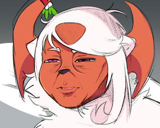 ambiguous_form ambiguous_gender black_nose cursed_image eyebrows fur hair lips narrowed_eyes open_mouth pink_eyes reaction_shot red_face red_lips solo squint squinted_eyes white_body white_eyebrows white_fur white_hair nikkibunn limmy_waking_up nintendo pokemon lucky_(luckyabsol) generation_6_pokemon mega_absol mega_evolution pokemon_(species) shiny_pokemon colored_sketch digital_media_(artwork) headshot_portrait meme portrait reaction_image shaded sketch