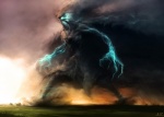 ambiguous_gender colossal destruction electricity lightning natural_disaster not_furry solo storm surreal tornado where_is_your_god_now kosa_zsolt deity monster hi_res