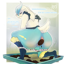 anthro anus big_butt bottomwear butt clothing comic_panel constipation crouching crowning_feces excessive_feces feces hyper hyper_feces male pants pooping pooping_in_toilet solo spread_anus spreading text mirok nintendo pokemon cinderace generation_8_pokemon lagomorph leporid mammal pokemon_(species) rabbit 1:1 absurd_res hi_res