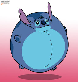 4_fingers 4_toes ambiguous_gender back_markings black_eyes blue_body blue_fur blue_nose chest_tuft feet fingers floating fur gradient_background head_tuft inflation markings notched_ear patreon_logo simple_background solo text toes tuft jen_foxworth disney lilo_and_stitch patreon stitch_(lilo_and_stitch) alien experiment_(lilo_and_stitch) 2020 digital_media_(artwork) english_text male_(lore)