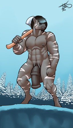 animal_genitalia animal_penis anthro axe balls big_balls big_penis biped equine_genitalia equine_penis flaccid forest genitals hair huge_balls huge_penis hyper hyper_balls hyper_genitalia hyper_penis male melee_weapon muscular muscular_anthro muscular_male nude outside penis plant snow solo standing tree weapon freckles_(artist) dartallion equid equine mammal zebra absurd_res digital_media_(artwork) hi_res