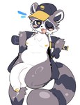 anthro balls baseball_bat baseball_cap baseball_uniform bat_(object) big_balls big_penis big_tail black_eyes blush blush_stickers bodily_fluids bottomless bottomless_male cheek_tuft chest_tuft clothed clothing cute_fangs deep_navel facial_markings facial_tuft fangs front_view fur genital_fluids genitals grey_body grey_fur hat head_markings headgear headwear huge_balls huge_penis hyper hyper_balls hyper_genitalia hyper_penis jacket leaking_precum looking_at_viewer male markings mask_(marking) moobs multicolored_body multicolored_fur navel on_one_leg one_eye_closed open_clothing open_shirt open_topwear overweight overweight_male partially_clothed penis precum precum_on_penis pupils ring_(marking) ringed_tail round_ears shirt simple_background smile solo sportswear standing striped_markings striped_tail stripes tail tail_markings teeth toony topwear tuft uniform white_background wide_hips wink winking_at_viewer yellow_pupils shiyaa_stuff honkai:_star_rail mihoyo galactic_baseballer_(honkai:_star_rail) mammal procyonid raccoon 2025 digital_drawing_(artwork) digital_media_(artwork) portrait sketch three-quarter_portrait