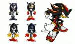 anthro black_body black_fur fur male red_eyes simple_background solo white_background yuji_uekawa sega sonic_the_hedgehog_(series) shadow_the_hedgehog eulipotyphlan hedgehog mammal concept_art official_art