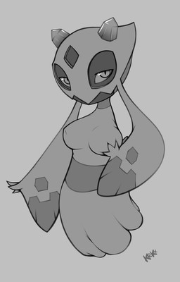 3_fingers asian_clothing big_breasts breasts clothed clothing east_asian_clothing eyelashes female fingers floating half-closed_eyes japanese_clothing kimono looking_at_viewer mask narrowed_eyes not_furry solo kektails nintendo pokemon froslass generation_4_pokemon ghost pokemon_(species) spirit 2018 absurd_res digital_drawing_(artwork) digital_media_(artwork) greyscale hi_res monochrome sketch