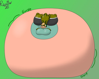 anthro belly belly_expansion big_belly big_breasts big_butt big_tail bloated blonde_hair blue_clothing blue_shirt blue_topwear bottomwear breasts burger butt cheek_bulge clothing expansion female food food_in_mouth glorp green_background green_body green_eyelids green_tail grey_bottomwear grey_clothing grey_shorts gurgle_(sound_effect) hair huge_belly huge_breasts huge_butt hyper hyper_belly hyper_breasts hyper_butt immobile leaf leaf_hair lying morbidly_obese morbidly_obese_anthro morbidly_obese_female motion_lines multicolored_body obese obese_anthro obese_female on_front onomatopoeia overweight overweight_anthro overweight_female plant plant_hair pseudo_hair rumbling_stomach shirt shorts shortstack shortstack_female simple_background solo sound_effects tail tan_body text three-quarter_view tight_clothing topwear two_tone_body weight_gain yellow_eyes reathe nintendo pokemon ceura_(reathe) generation_5_pokemon pokemon_(species) snivy 2026 colored digital_media_(artwork) hi_res shaded signature