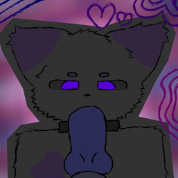 anthro big_penis duo fellatio femboy fluffy flustered fur gaping_mouth genitals male male/male nude open_mouth oral oral_penetration paper penetration penile penis purple_body purple_fur receiving receiving_fellatio_pov sex solo mimikyuvmax felid feline mammal animated