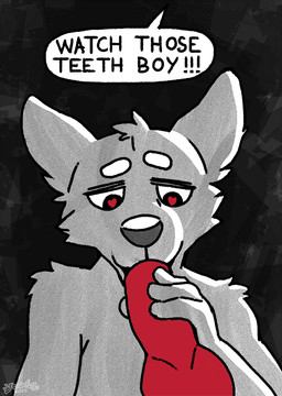 animal_genitalia animal_penis anthro arm_tuft canine_genitalia canine_penis cheek_tuft duo erection faceless_character faceless_male facial_tuft fellatio genitals glistening glistening_nose head_tuft heart_eyes heart_symbol knot male male/male male_penetrated male_penetrating male_penetrating_male oral oral_penetration penetration penile penis penis_grab red_penis sex shoulder_tuft solo_focus speech_bubble text tuft yookie canid canine canis domestic_dog mammal 2017 dated english_text partially_colored signature