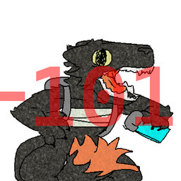 black_body black_fur dipstick_tail fur holding_object male male/male markings open_mouth panicked_look panicking simple_background solo standing tail tail_markings white_background yellow_sclera toiletdestroyer casualties:_unknown canid canine expie_(gunsawian) gunsawian mammal