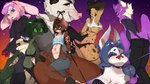 anthro group bisamon viv_the_game azzi_(bnmeza) bastian_(bnmeza) hima_(viv_the_game) mr.scroop_(viv_the_game) sabrina_(viv_the_game) serena_(viv_the_game) steve_(viv_the_game) vivien_martin american_opossum canid canine canis domestic_dog eurasian_red_squirrel herpestid hyena lagomorph leporid mammal marsupial meerkat rabbit reptile rodent scalie sciurid snake tree_squirrel virginia_opossum 16:9 4k absurd_res hi_res widescreen