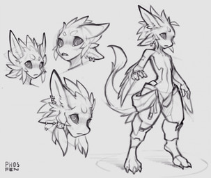 ambiguous_gender anthro black_sclera bottomwear clothing digitigrade jewelry oversized_bottomwear oversized_clothing oversized_pants pants solo winged_arms wings phosfen avali hi_res sketch_page