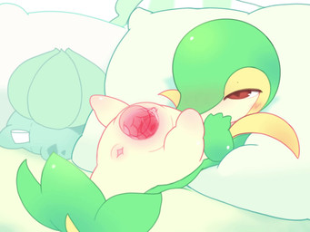 ahegao anthro anus bedding bedding_background blush bodily_fluids body_blush brown_eyes cervix clitoris ejaculation female female_penetrated feral genital_fluids genitals green_body heart_symbol looking_pleasured orgasm penetration pillow plushie sex_toy sex_toy_in_vagina sex_toy_insertion solo squish tail tan_body transparent_sex_toy urethra vaginal vaginal_fluids vaginal_penetration vaginal_squirting vaginal_squirting_while_penetrated vaginal_tugging vulva vulva_blush nakimayo nintendo pokemon bulbasaur generation_1_pokemon generation_5_pokemon pokemon_(species) snivy 2d_animation 4:3 animated hi_res loop motion_tweening no_sound short_playtime webm