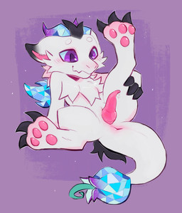animal_genitalia anthro anus blush bodily_fluids butt claws ears_back erection feet flower_tail fur genital_fluids genital_slit genitals hindpaw horn looking_at_self looking_down male pawpads paws penis pivoted_ears raised_leg slit_penis solo spread_legs spreading tail tuft white_body white_fur wings slumberpup league_of_legends mythology riot_games teamfight_tactics tencent bungo_(teamfight_tactics) dragon mythological_creature mythological_scalie scalie absurd_res hi_res