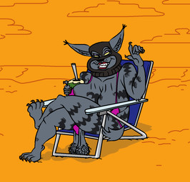 anthro areola balaclava balls balls_on_ground beach beverage big_breasts bikini black_stripes body_hair breasts bulge claws clothed clothing coconut coconut_drink crossed_legs detailed_background detailed_bulge drupe_(fruit) ear_tuft elderly elderly_anthro elderly_gynomorph elderly_intersex erection erection_under_bottomwear erection_under_clothing eyeshadow fangs fingers food fruit fur genitals gesture greeting grey_body grey_fur grey_skin grey_stripes grin gynomorph hairy hairy_balls holding_object huge_breasts humanoid_genitalia humanoid_penis intersex lips lipstick makeup mask mask_only mature_anthro mature_gynomorph mature_intersex nipples nude open_mouth outside overweight overweight_anthro overweight_gynomorph overweight_intersex penis plant public public_exposure public_nudity sagging_breasts saggy_balls sand seaside shortstack shortstack_gynomorph shortstack_intersex sitting skimpy small_penis smile solo striped_body striped_fur striped_skin stripes swimwear teeth tenting thick_thighs tuft two-piece_swimsuit waving wide_hips yellow_eyes ducdevinny fanny_mcphee domestic_cat felid feline felis hybrid lynx mammal 2025 colored detailed digital_drawing_(artwork) digital_media_(artwork) flat_colors