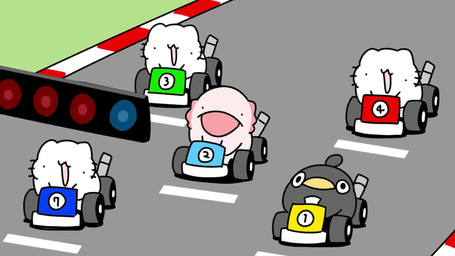 :d ambiguous_gender beady_eyes beak black_body black_eyes black_feathers black_wings cheat cheering countdown death destruction dot_eyes feathered_crest feathers flattened flexing flexing_bicep flexing_both_biceps fur gills grass group head_crest humor kart monotone_body open_mouth open_smile pink_body pink_gills pink_skin plant public racetrack raised_arms reversing round_ears semi-anthro shaking simple_eyes smile smoke solo text uneven_eyes vehicle what whiskers white_body white_ears white_fur why wide_eyed wings yellow_beak zoom zoom_out purinharumaki_karameru matatabi_movie_labo ready_player_one amphibian avian axolotl bird domestic_cat felid feline felis mammal marine mole_salamander penguin salamander 16:9 2025 2d_animation animated english_text hi_res japanese_description japanese_text short_playtime sound translated_description widescreen