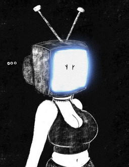 big_breasts black_background black_bottomwear black_bra black_clothing black_underwear bottomwear bra breasts cleavage clothed clothing electronics ellipsis eyelashes female for_a_head midriff mouthless navel not_furry screen screen_face simple_background simple_eyes solo standing television three-quarter_view underwear ultraneeks cc-by-nc-nd creative_commons tabitha_(ultraneeks) humanoid object_head screen_head tv_head digital_media_(artwork) half-length_portrait hi_res portrait signature