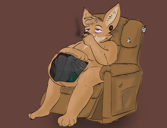 abdominal_bulge bloated bodily_fluids chair drugs duo ear_piercing ear_ring furniture internal male male_pred male_prey marijuana oral_vore piercing pink_eyes recliner ring_piercing smoking smoking_marijuana stomach_acid vore conditional_dnp humgeronimo echo_(game) echo_(series) echo_project jeremy_begay bat canid canine fennec_fox fox mammal microbat pallid_bat true_fox vesper_bat yangochiropteran colored hi_res shaded