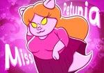 anthro bottomwear clothed clothing clothing_lift female ghost_tail hair long_hair orange_hair pink_body pink_clothing pink_skin skirt skirt_lift text yellow_eyes naked_dan luigi's_mansion mario_bros nintendo miss_petunia domestic_pig ghost mammal spirit suid suina sus_(pig) hi_res