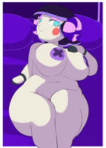 all_fours anthro anus areola asian_clothing bangs barely_visible_anus bed bedroom_eyes big_breasts big_butt black_hair blue_eyes blush blush_stickers breasts butt butt_jiggle clothing curvy_figure east_asian_clothing female furniture hair hooves horn japanese_clothing jiggling looking_at_viewer lying maebari mostly_nude mostly_nude_anthro mostly_nude_female narrowed_eyes on_back on_bed pasties pillow presenting presenting_hindquarters pussy_tape seductive short_hair slightly_chubby smile solo tape teeth thick_thighs turning_around voluptuous voluptuous_anthro voluptuous_female wide_hips aerth animal_crossing nintendo muffy_(animal_crossing) bovid caprine mammal sheep 2023 animated hi_res no_sound short_playtime webm