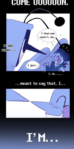 ambiguous_gender blush dialogue duo electronics embarrassed for_a_head not_furry screen screen_face simple_background speech_bubble teeth television text spmtnlove deltarune undertale_(series) spamton_g._spamton tenna_(deltarune) addison_(deltarune) darkner humanoid object_head screen_head tv_head comic digital_media_(artwork) english_text hi_res