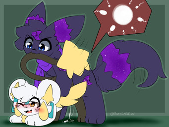bite black_body black_fur blue_eyes blush bodily_fluids cum cutaway duo female feral from_behind_position fur genital_fluids impregnation male male/female motion_lines mounting multicolored_body multicolored_fur obscured_penetration one_eye_closed ovum scarf sex sperm_cell tail tail_bite tail_in_mouth yellow_eyes rockii nintendo pokemon comet_(cosmicmoonlight) jitters_(kal) eeveelution generation_2_pokemon generation_3_pokemon generation_4_pokemon hybrid jirachi legendary_pokemon pokemon_(species) shinx umbreon 4:3 hi_res