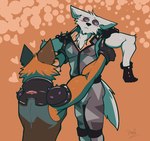 anthro brown_body brown_fur clothed clothing duo fanfic fanfiction fur gloves handwear looking_at_another male multicolored_body multicolored_fur muscular muscular_anthro muscular_male orange_body orange_fur rear_view spikes tail white_body white_fur pinumontbalou epic_games fortnite fennix_(fortnite) volpez_(fortnite) arctic_fox canid canine canis fox mammal red_fox true_fox hi_res story story_in_description brother_(lore) brothers_(lore) sibling_(lore)