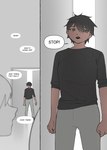 anthro black_hair clothed clothing dialogue female hair human_only looking_at_viewer not_furry open_mouth simple_background text young theterm night_(theterm) human mammal comic digital_media_(artwork) english_text hi_res