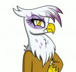 :s beak brown_body brown_eyes brown_feathers brown_fur feathers female fur gesture hand_gesture middle_finger purple_body purple_feathers scrunchy_face simple_background solo white_background white_body white_feathers conditional_dnp drako1997 friendship_is_magic hasbro my_little_pony mythology gilda_(mlp) avian gryphon mythological_avian mythological_creature animated short_playtime