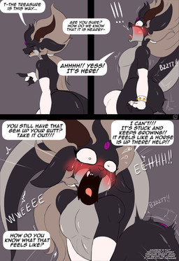 anal anal_penetration anthro armwear biped black_body blush bodily_fluids bulge buttplug buttplug_vibrator clothed clothed_anthro clothed_male clothing dialogue eyes_closed femboy horn male male_anthro object_in_ass penetration plug_(sex_toy) sex_toy sex_toy_in_ass sex_toy_insertion solo speech_bubble tail tears text vibrator vibrator_in_ass conditional_dnp suirano mythology amargon_(suirano) dragon mythological_creature mythological_scalie scalie 2026 comic digital_media_(artwork) english_text hi_res