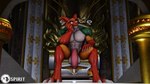 anthro balls big_balls big_muscles big_penis bodily_fluids bulge chair claws clothing dripping facial_horn feet foreskin furniture genital_fluids genitals glowing glowing_eyes green_body horn huge_muscles huge_penis humanoid_genitalia humanoid_penis jockstrap leaking_precum male muscular narrowed_eyes orange_body paws penis precum precum_drip sitting smile solo teeth thick_penis throne throne_room toe_claws toes underwear spirit(paw) valorlynz_(modeler) blender_cycles mythology auron_ardere dragon mythological_creature mythological_scalie scalie 16:9 3d_(artwork) 4k absurd_res blender_(artwork) digital_media_(artwork) hi_res widescreen