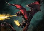 feral fire flying male red_eyes solo tail teeth wings feradami game_of_thrones mythology drogon dragon mythological_creature mythological_scalie scalie hi_res