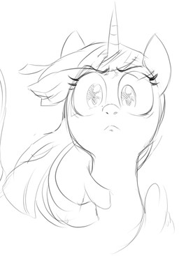 1_horn bangs big_eyes blunt_bangs eye_through_hair eyebrow_through_hair eyebrows eyelashes feathered_wings feathers female female_feral feral flowing_hair folded_wings frown furrowed_eyebrows glistening glistening_eyes hair head_horn horn long_hair looking_at_viewer pouting short_snout simple_background solo translucent translucent_hair unicorn_horn white_background wings sunibee friendship_is_magic hasbro my_little_pony mythology twilight_sparkle_(mlp) equid equine mammal mythological_creature mythological_equine winged_unicorn 2026 black_and_white bust_portrait digital_drawing_(artwork) digital_media_(artwork) guide_lines hi_res monochrome portrait sketch