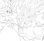 anthro armor balls duo fellatio genitals hand_on_penis horn looking_at_another male male/male oral penile penis sex sitting wings zerofox1000 european_mythology mythology acryliis_(zerofox1000) ruze dragon mythological_creature mythological_scalie scalie western_dragon 2019 monochrome