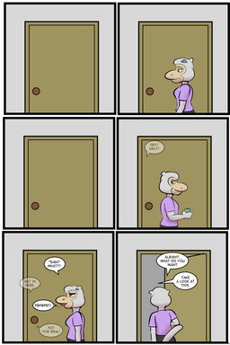 anthro breasts clothed clothed_female clothing female fur grey_body grey_fur solo tail text thunderouserections study_partners haplorhine macaque mammal monkey old_world_monkey primate 2026 2:3 comic english_text hi_res