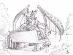 ambiguous_penetration anthro bat_wings bench duo female female_penetrated looking_back male male/female male_penetrating male_penetrating_female membrane_(anatomy) membranous_wings nude on_bench outside penetration sex wings flinters bouncyotter jarvis_(darthandroid) mammal mustelid otter 2018