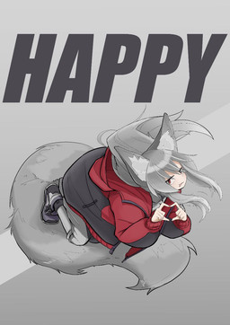 anthro big_tail black_clothing black_hoodie black_topwear bottomwear clothing female fluffy fluffy_tail footwear fox_ears fox_tail gesture grey_hair hair hand_gesture happy heart_gesture hoodie jacket long_hair looking_at_viewer pants red_clothing red_hoodie red_topwear shoes simple_background smile solo tail text topwear ikino_darkino iki(ikino_character) canid canine fox grey_fox human mammal urocyon english_text full-length_portrait hi_res portrait