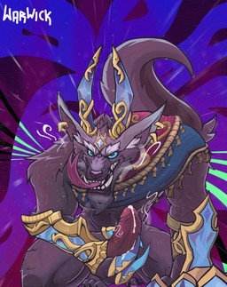 anthro male solo this_lukk league_of_legends riot_games tencent warwick_(lol) canid canine canis mammal wolf absurd_res hi_res