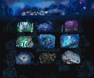 2_horns ambiguous_gender bench biped black_eyes building cloak clothed clothing crystal detailed_background empty_eyes fungus holding_melee_weapon holding_object holding_weapon horn melee_weapon midair raining red_cloak red_clothing running sculpture sitting standing statue thread weapon well kumorage hollow_knight_(franchise) team_cherry hornet_(hollow_knight) arthropod hi_res
