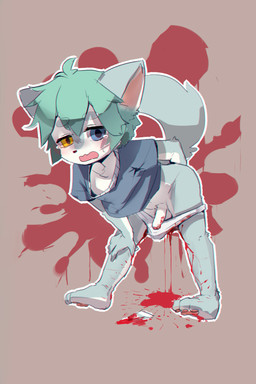 anal anal_fisting anal_penetration anthro blood blue_eyes bodily_fluids clothing erection fisting genitals gore heterochromia male penetration penis shota solo tears underwear yellow_eyes young young_anthro bean_koma canid canine mammal 2:3 absurd_res hi_res