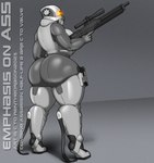 big_breasts big_butt breasts butt cybernetics female gun handgun holding_gun holding_object holding_ranged_weapon holding_weapon holster huge_butt machine not_furry ranged_weapon rifle sniper_rifle solo text thick_thighs walther_wa_2000 weapon conditional_dnp renthedragon half-life half-life_2 half-life_2_beta valve combine_assassin combine cyborg humanoid english_text hi_res