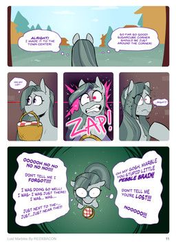 basket clenched_teeth container female feral grey_body grey_hair hair mind_control mouth_hold panicking purple_eyes solo teeth text thought_bubble redxbacon friendship_is_magic hasbro my_little_pony marble_pie_(mlp) earth_pony equid equine horse mammal pony absurd_res comic english_text hi_res