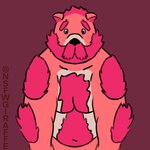 anthro arm_hair beard bearded belly belly_hair body_hair chest_hair facial_hair hair male pink_body pink_hair solo conditional_dnp nsfwgiraffe rex_(furrybeefrex) bear mammal 1:1 absurd_res hi_res