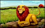 bald balding detailed_background feral fur hair lying male mane nightmare_fuel on_front paws pridelands red_eyes red_hair smile solo troll_post yellow_body yellow_fur yellow_sclera bonaxor disney the_lion_king simba_(the_lion_king) felid lion mammal pantherine 2021 digital_media_(artwork) hi_res