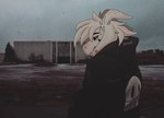 abandoned_building anthro black_clothing black_hoodie black_topwear clothing fangs fur hair hoodie horn long_ears long_hair looking_back male photo_background piercing solo teeth topwear white_body white_fur lofihill undertale undertale_(series) asriel_dreemurr_(god_form) shad boss_monster_(undertale) bovid caprine mammal photography_(artwork) shaded