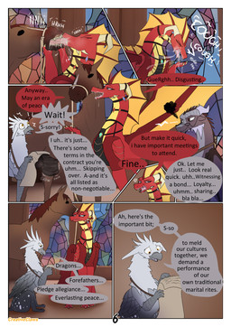 animal_genitalia annoyed balls bestiality bodily_fluids church clothed clothed_feral clothing cough deep_throat detailed_background dialogue feathered_wings feathers female feral french_kissing genitals group jewelry kissing male male/female musk musk_cloud necklace open_mouth oral oral_penetration penetration penis royalty saliva saliva_string speech_bubble tail teeth text tongue tongue_out wings creativeclaws mythology avian dragon equid equine gryphon horse mammal mythological_avian mythological_creature mythological_scalie scalie absurd_res comic digital_media_(artwork) english_text hi_res